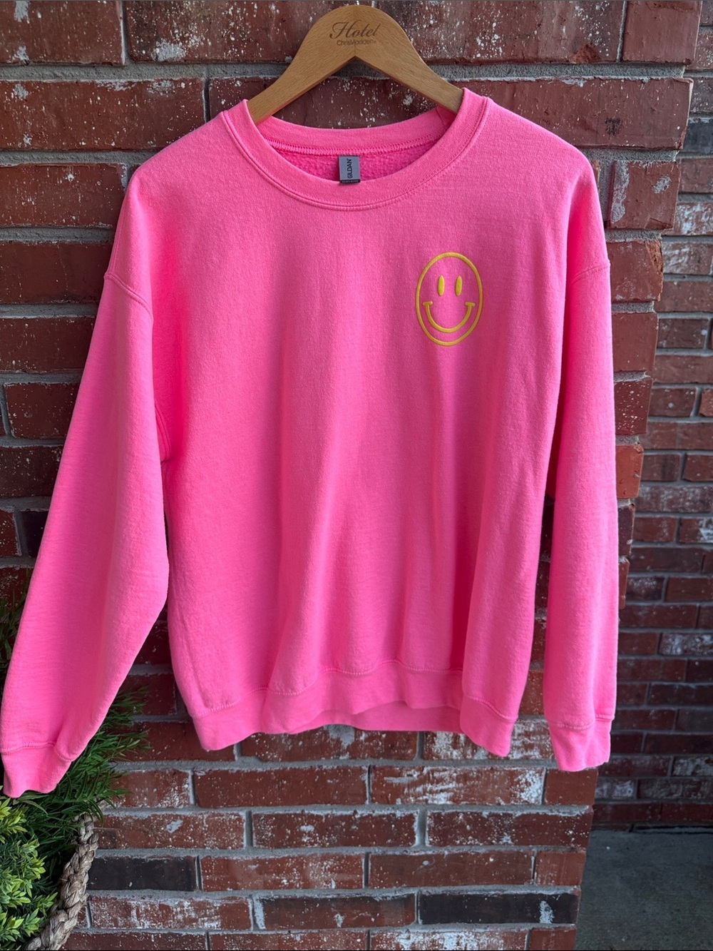 Pink Smiley Face Women's Sweatshirt - Picture 3 of 10